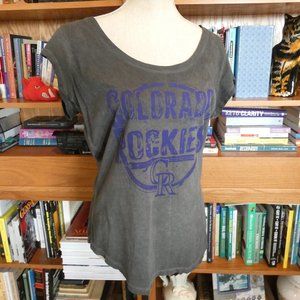 MLB Girl-Cut Cap Sleeve Colorado Rockies TShirt